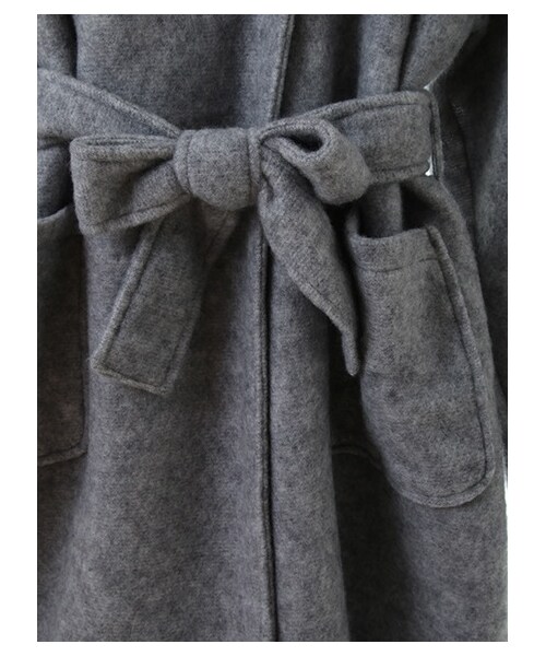 E hyphen world gallery（イーハイフンワールドギャラリー）の「・ビッグフードガウンコート（ジャケット/アウター・杢グレー/ブラック/キャメル・XS/S/M）」の7枚目の写真