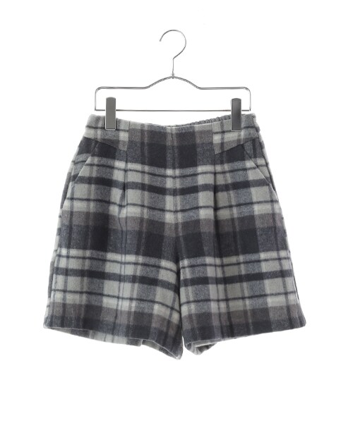E hyphen world gallery（イーハイフンワールドギャラリー）の「・チェックシャギータックキュロットパンツ（パンツ・アイボリー/グレー/チャコールグレー・S/M）」の2枚目の写真