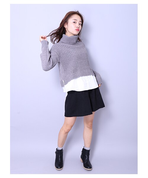 E hyphen world gallery（イーハイフンワールドギャラリー）の「・チェックシャギータックキュロットパンツ（パンツ・アイボリー/グレー/チャコールグレー・S/M）」の9枚目の写真