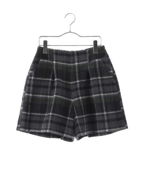 E hyphen world gallery（イーハイフンワールドギャラリー）の「・チェックシャギータックキュロットパンツ（パンツ・アイボリー/グレー/チャコールグレー・S/M）」の3枚目の写真