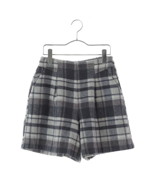 E hyphen world gallery（イーハイフンワールドギャラリー）の「・チェックシャギータックキュロットパンツ（パンツ・アイボリー/グレー/チャコールグレー・S/M）」の4枚目の写真