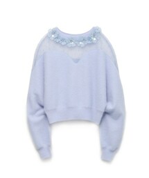 snidel シースルー刺繍ニットプル SNIDEL（スナイデル）の「シースルーフラワー刺繍ニットプルオーバー