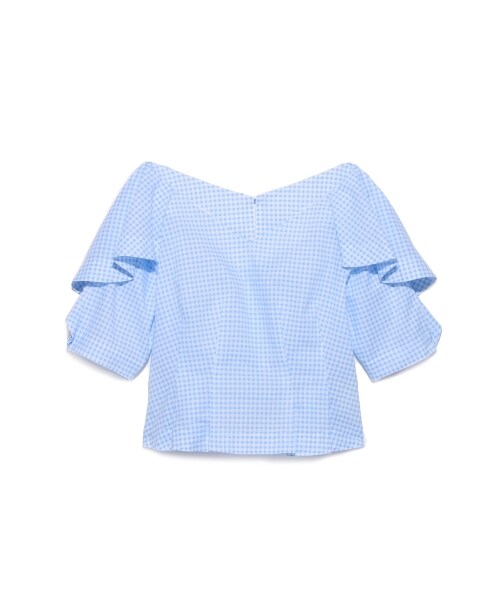 LILY BROWN(リリーブラウン)の「ラッフル袖ブラウス(ブラウス・レディース・BLK/PPL/BLU・F)」の4枚目の写真