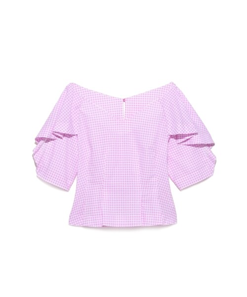 LILY BROWN(リリーブラウン)の「ラッフル袖ブラウス(ブラウス・レディース・BLK/PPL/BLU・F)」の2枚目の写真