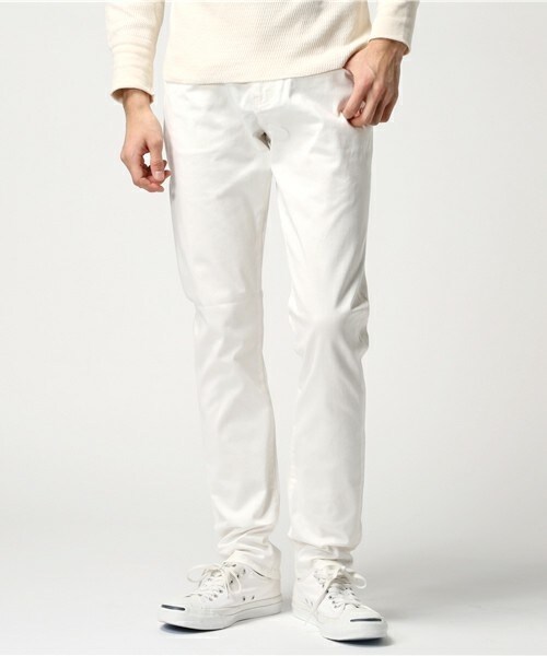 UNION STATION（ユニオンステーション）の「5ポケットストレッチパンツ（チノパンツ・メンズ・オフホワイト/ブラック/ベージュ/カーキ/ネイビー・SMALL/MEDIUM/LARGE/LL）」の2枚目の写真