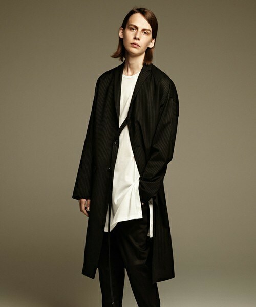 ato / アトウ | スリット 2B テーラード ロングジャケット / 総裏地 | 44 | ブラック | メンズ