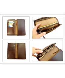 Handmade（ハンドメイド）の「オイルレザー しわ加工 財布 長