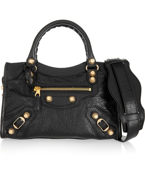 BALENCIAGA(バレンシアガ)の「Balenciaga City Mini Textured-Leather Shoulder Bag(ハンドバッグ・レディース・Black・One Size)」の1枚目の写真