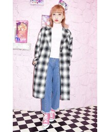 A.D.G | モノトーンチェックロングチェスターコート(チェスターコート)