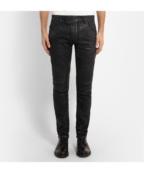 BALMAIN（バルマン）の「Balmain Skinny-Fit Waxed-Denim Jeans