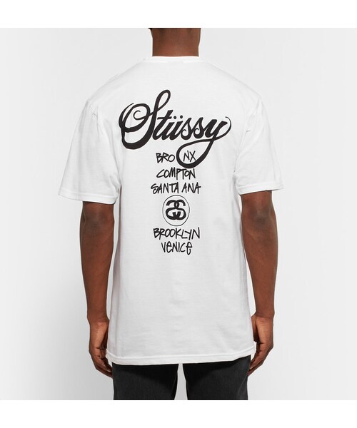 STUSSY（ステューシー）の「Stüssy World Tour Printed Cotton-Jersey T-Shirt（Tシャツ/カットソー・メンズ・White・S/M/L/XL/XXL）」の6枚目の写真