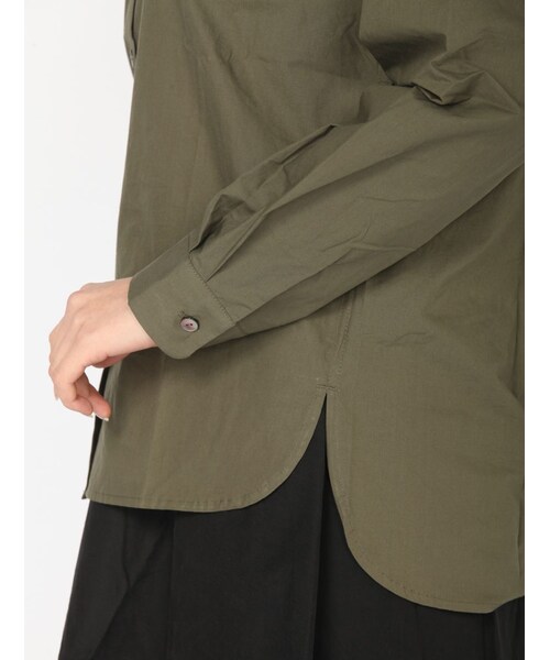 Rinajour（リナジュール）の「Rinajour(リナジュール)ドロップショルダーシャツ（トップス・レディース・NATURAL/OLIVE・F）」の8枚目の写真