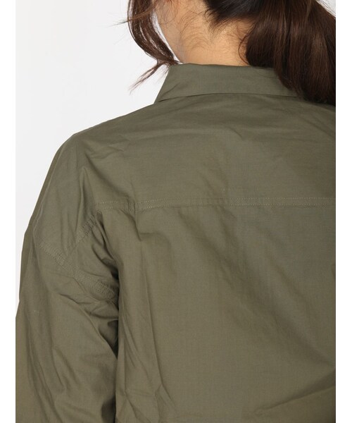 Rinajour（リナジュール）の「Rinajour(リナジュール)ドロップショルダーシャツ（トップス・レディース・NATURAL/OLIVE・F）」の9枚目の写真