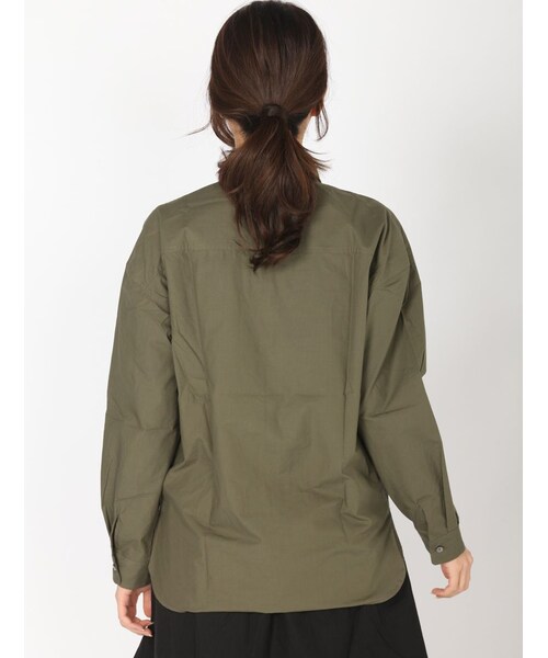 Rinajour（リナジュール）の「Rinajour(リナジュール)ドロップショルダーシャツ（トップス・レディース・NATURAL/OLIVE・F）」の6枚目の写真