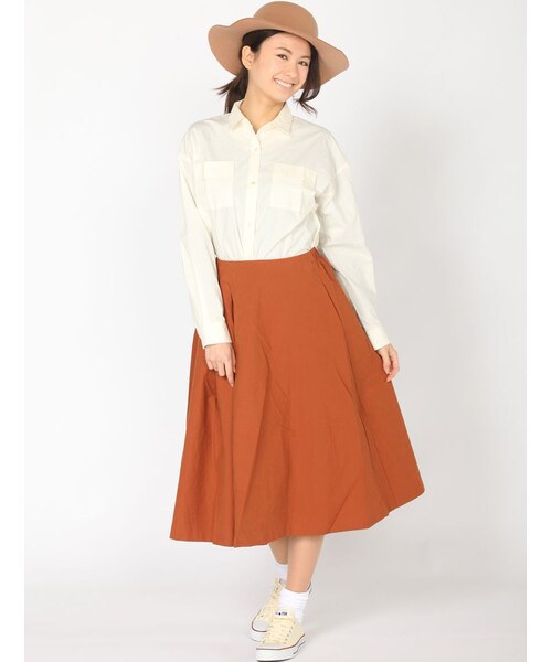 Rinajour（リナジュール）の「Rinajour(リナジュール)ドロップショルダーシャツ（トップス・レディース・NATURAL/OLIVE・F）」の2枚目の写真