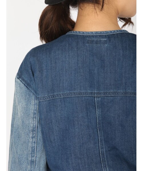 Rinajour(リナジュール)の「Rinajour(リナジュール)異素材切替えシャツジャケット(ジャケット/アウター・レディース・INDIGO/USED・F)」の8枚目の写真