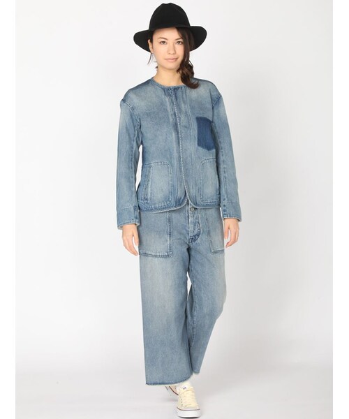 Rinajour(リナジュール)の「Rinajour(リナジュール)異素材切替えシャツジャケット(ジャケット/アウター・レディース・INDIGO/USED・F)」の9枚目の写真