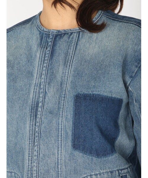 Rinajour(リナジュール)の「Rinajour(リナジュール)異素材切替えシャツジャケット(ジャケット/アウター・レディース・INDIGO/USED・F)」の6枚目の写真