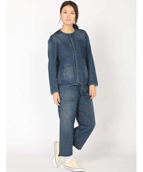 Rinajour（リナジュール）の「Rinajour(リナジュール)デニムクロップドパンツ（パンツ・レディース・INDIGO/USED・2/1）」の2枚目の写真
