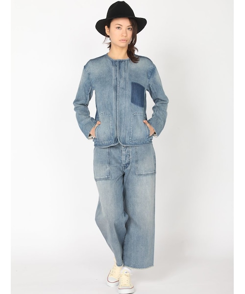 Rinajour（リナジュール）の「Rinajour(リナジュール)デニムクロップドパンツ（パンツ・レディース・INDIGO/USED・2/1）」の10枚目の写真