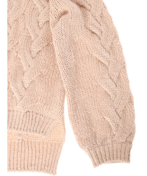 w closet（ダブルクローゼット）の「ケーブル編みオフタートルニット（トップス・レディース・オフホワイト/Lグレー/Lベージュ・FREE）」の8枚目の写真