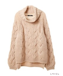 w closet | ケーブル編みオフタートルニット(トップス)