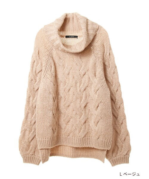 w closet（ダブルクローゼット）の「ケーブル編みオフタートルニット（トップス・レディース・オフホワイト/Lグレー/Lベージュ・FREE）」の3枚目の写真