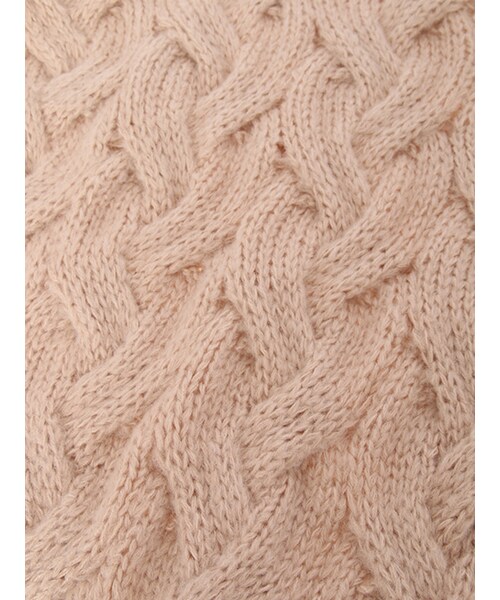 w closet（ダブルクローゼット）の「ケーブル編みオフタートルニット（トップス・レディース・オフホワイト/Lグレー/Lベージュ・FREE）」の9枚目の写真