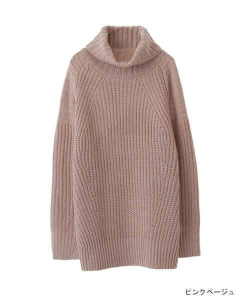 w closet（ダブルクローゼット）の「片畦タートルニット（トップス・レディース・オフホワイト/ピンクベージュ/グレー/キャメル/カーキ・FREE）」の5枚目の写真