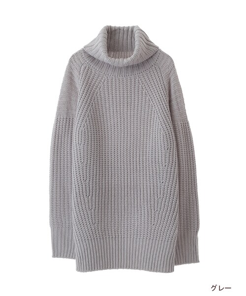 w closet（ダブルクローゼット）の「片畦タートルニット（トップス・レディース・オフホワイト/ピンクベージュ/グレー/キャメル/カーキ・FREE）」の2枚目の写真