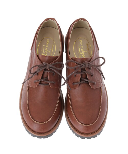 w closet（ダブルクローゼット）の「レースアップタンク底シューズ（シューズ・レディース・キャメル/ブラウン/ブラック・M/L）」の4枚目の写真