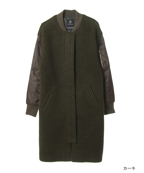 w closet(ダブルクローゼット)の「袖切替MA-1(ジャケット/アウター・レディース・カーキ/Dグレー・FREE)」の2枚目の写真