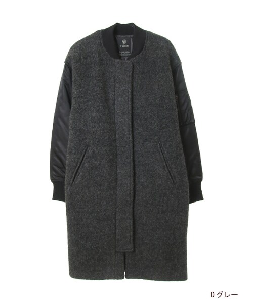 w closet(ダブルクローゼット)の「袖切替MA-1(ジャケット/アウター・レディース・カーキ/Dグレー・FREE)」の1枚目の写真