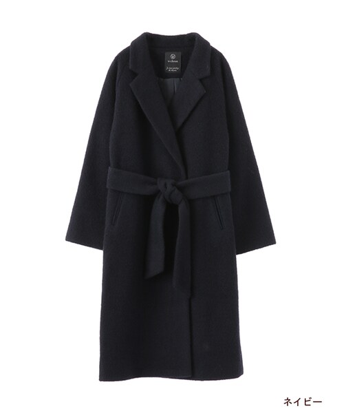 w closet(ダブルクローゼット)の「ウール混ガウンコート(ジャケット/アウター・レディース・ライトグレー/キャメル/ネイビー・FREE)」の3枚目の写真