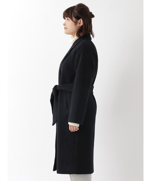 w closet(ダブルクローゼット)の「ウール混ガウンコート(ジャケット/アウター・レディース・ライトグレー/キャメル/ネイビー・FREE)」の5枚目の写真
