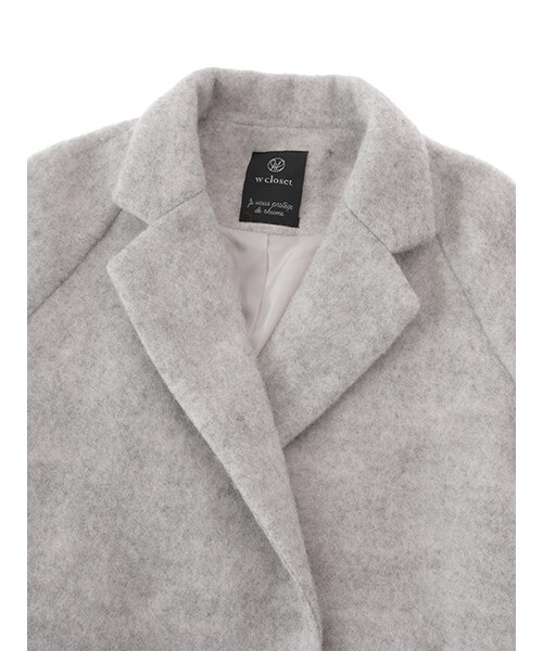 w closet(ダブルクローゼット)の「ウール混ガウンコート(ジャケット/アウター・レディース・ライトグレー/キャメル/ネイビー・FREE)」の7枚目の写真