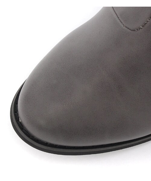 mysty woman（ミスティウーマン）の「スタックヒールサイドゴアショートブーツ（シューズ・レディース・チャコールグレー/キャメル/ブラック・M/L）」の8枚目の写真
