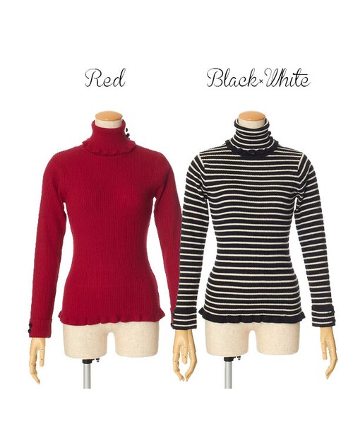 F i.n.t(フィント)の「釦付きリブタートル/F&A(ニット/セーター・レディース・その他)」の3枚目の写真