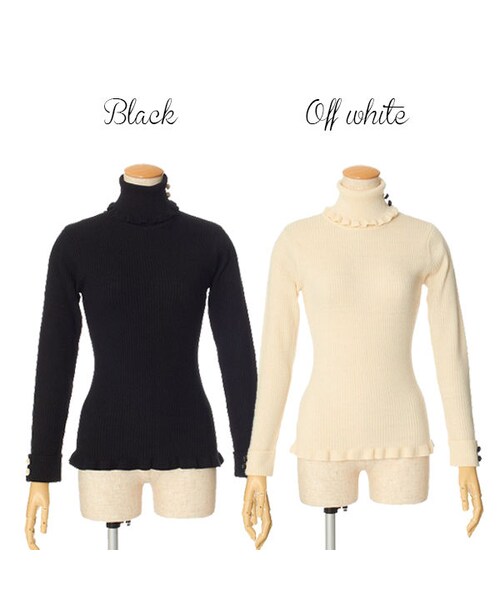 F i.n.t(フィント)の「釦付きリブタートル/F&A(ニット/セーター・レディース・その他)」の2枚目の写真