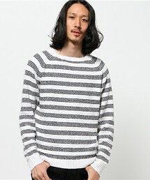 UNION STATION | 細ピッチ　綿ニットボーダー(ニット/セーター)