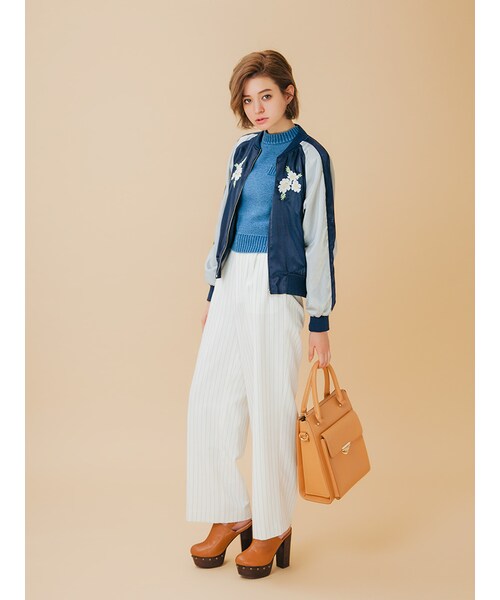 dazzlin（ダズリン）の「【se】ストライプワイドパンツ（パンツ・レディース・オフホワイト/グレー/ピンク・S/M）」の8枚目の写真