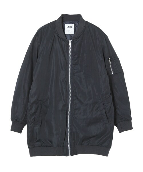 GYDA（ジェイダ）の「LONG BASIC MA-1ブルゾン（ジャケット/アウター・レディース・ブラック/ネイビー/カーキ）」の3枚目の写真