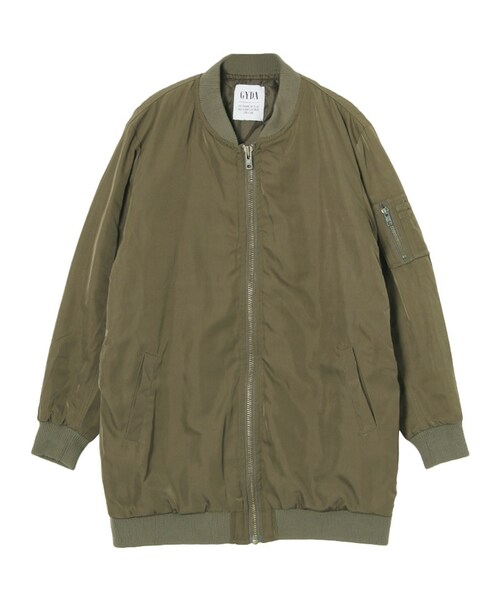 GYDA（ジェイダ）の「LONG BASIC MA-1ブルゾン（ジャケット/アウター・レディース・ブラック/ネイビー/カーキ）」の2枚目の写真