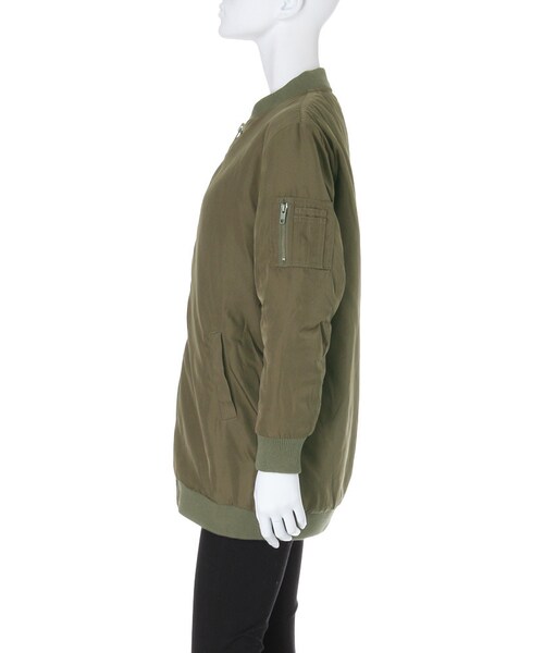 GYDA（ジェイダ）の「LONG BASIC MA-1ブルゾン（ジャケット/アウター・レディース・ブラック/ネイビー/カーキ）」の5枚目の写真