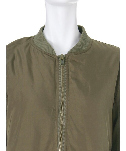 GYDA（ジェイダ）の「LONG BASIC MA-1ブルゾン（ジャケット/アウター・レディース・ブラック/ネイビー/カーキ）」の7枚目の写真