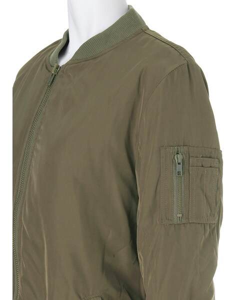 GYDA（ジェイダ）の「LONG BASIC MA-1ブルゾン（ジャケット/アウター・レディース・ブラック/ネイビー/カーキ）」の8枚目の写真