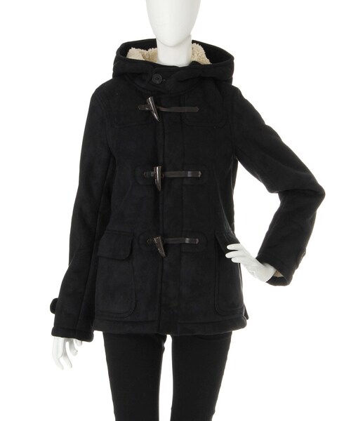 jouetie(ジュエティ)の「フェイクムートンダッフルコート(ジャケット/アウター・レディース・ブラック/ブラウン/ベージュ・S/M)」の4枚目の写真