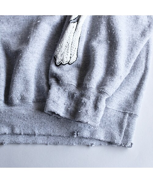 SASQUATCHfabrix.（サスクワァッチファブリックス）の「Savage Bone Sweat Parka（トップス・Grey・M/L/XL）」の7枚目の写真
