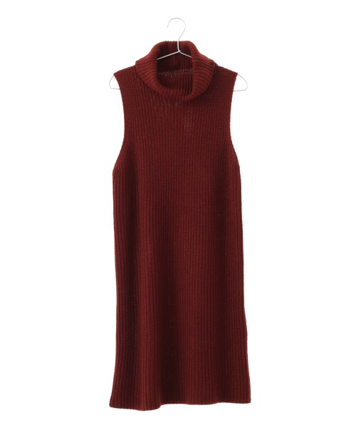 earth music&ecology（アースミュージックアンドエコロジー）の「ノースリーブタートルワンピース（ワンピース/ドレス・ブラック/ブリックレッド/キャメル/カーキ・F）」の4枚目の写真