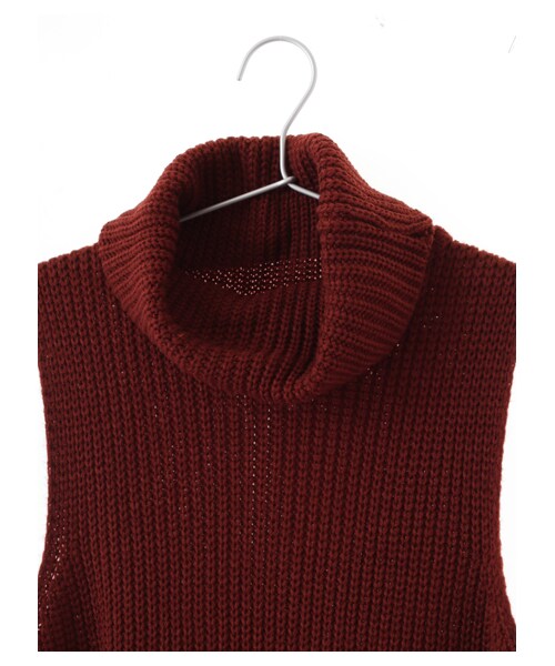 earth music&ecology（アースミュージックアンドエコロジー）の「ノースリーブタートルワンピース（ワンピース/ドレス・ブラック/ブリックレッド/キャメル/カーキ・F）」の7枚目の写真